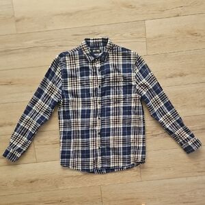 Line Of Trade Flannel Men's Blue Plaid Long Sleeve Button Up Shirt